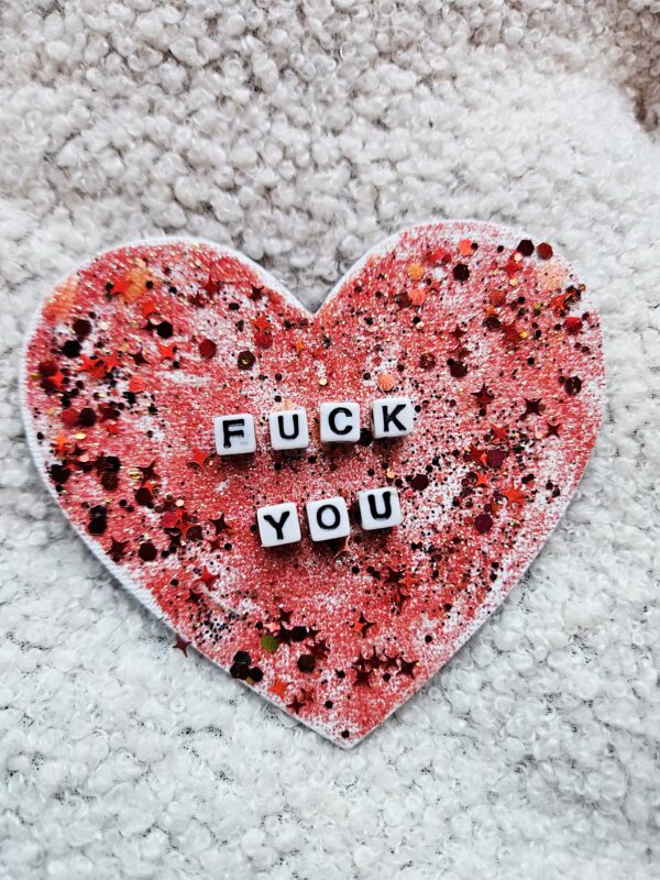 Aimant coeur - Modèle 2"Fuck you"